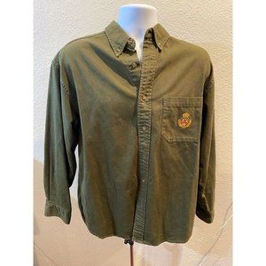 Aeropostale Denim Button Up‎ Shirt Adult Small Green Long Sleeve Casual Mens.